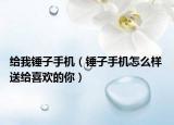 给我锤子手机（锤子手机怎么样 送给喜欢的你）