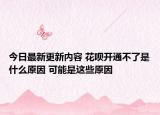 今日最新更新内容 花呗开通不了是什么原因 可能是这些原因