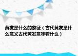 黄发是什么的象征（古代黄发是什么意义古代黄发意味着什么）