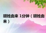 胡姓由来 1分钟（胡姓由来）