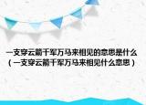 一支穿云箭千军万马来相见的意思是什么（一支穿云箭千军万马来相见什么意思）