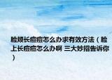 脸颊长痘痘怎么办求有效方法（脸上长痘痘怎么办啊 三大妙招告诉你）