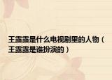 王露露是什么电视剧里的人物（王露露是谁扮演的）