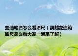 变速箱油怎么看油尺（凯越变速箱油尺怎么看大家一起来了解）