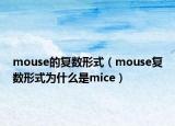 mouse的复数形式（mouse复数形式为什么是mice）