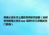 网易云音乐怎么播放其他软件的歌（如何使用网易云音乐app 简单9步让你畅听热门歌曲）