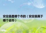 安定县是哪个市的（安定县属于哪个省市）