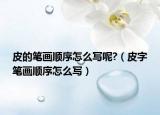 皮的笔画顺序怎么写呢?（皮字笔画顺序怎么写）