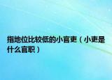 指地位比较低的小官吏（小吏是什么官职）