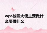 wps校园大使主要做什么要做什么
