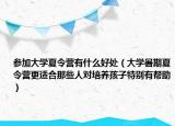 参加大学夏令营有什么好处（大学暑期夏令营更适合那些人对培养孩子特别有帮助）