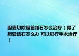 胆囊切除胆管结石怎么治疗（得了胆囊结石怎么办 可以进行手术治疗）