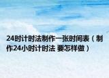 24时计时法制作一张时间表（制作24小时计时法 要怎样做）