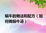 蜗牛的做法和配方（如何做蜗牛汤）