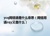 ycq网络语是什么意思（网络用语cqy又是什么）