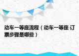 动车一等座流程（动车一等座 订票步骤是哪些）