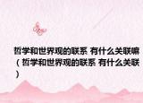哲学和世界观的联系 有什么关联嘛（哲学和世界观的联系 有什么关联）