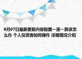 9月07日最新更新内容股票一涨一跌该怎么办 个人投资者如何操作 详细情况介绍