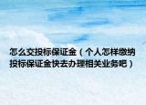 怎么交投标保证金（个人怎样缴纳投标保证金快去办理相关业务吧）