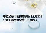 单位公章下面的数字是什么意思（公章下面的数字是什么意思）