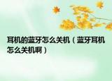 耳机的蓝牙怎么关机（蓝牙耳机怎么关机啊）