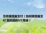 怎样使用翼支付（如何使用翼支付 我知道的5个用途）