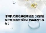 计算机考级证书在哪里查（如何查询计算机等级考试证书具体怎么操作）