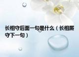 长相守后面一句是什么（长相厮守下一句）