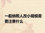 一般纳税人改小规模需要注意什么
