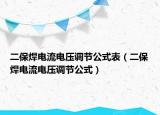 二保焊电流电压调节公式表（二保焊电流电压调节公式）