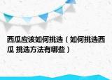 西瓜应该如何挑选（如何挑选西瓜 挑选方法有哪些）