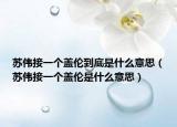 苏伟接一个盖伦到底是什么意思（苏伟接一个盖伦是什么意思）