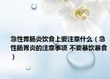 急性胃肠炎饮食上要注意什么（急性肠胃炎的注意事项 不要暴饮暴食）