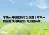 苹果xr开机密码怎么设置（苹果xr如何更改开机密码 方法很简单）