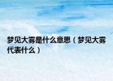 梦见大雾是什么意思（梦见大雾代表什么）