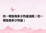 吃一顿饭有多少热量消耗（吃一顿饭有多少热量）