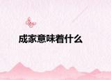 成家意味着什么