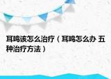 耳鸣该怎么治疗（耳鸣怎么办 五种治疗方法）