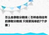怎么查录取分数线（怎样查询往年的录取分数线 只需要简单的7个步骤）