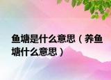 鱼塘是什么意思（养鱼塘什么意思）