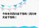 今年冬天四川会下雪吗（四川冬天会下雪吗）