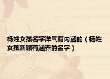 杨姓女孩名字洋气有内涵的（杨姓女孩新颖有涵养的名字）