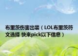布里茨伤害出装（LOL布里茨符文选择 快来pick以下信息）