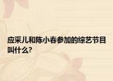 应采儿和陈小春参加的综艺节目叫什么?