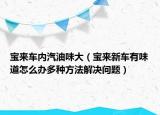 宝来车内汽油味大（宝来新车有味道怎么办多种方法解决问题）