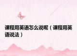 课程用英语怎么说呢（课程用英语说法）