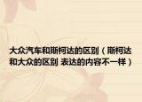 大众汽车和斯柯达的区别（斯柯达和大众的区别 表达的内容不一样）