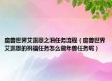 魔兽世界艾露恩之泪任务流程（魔兽世界艾露恩的祝福任务怎么做年兽任务呢）