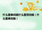 什么是单向镜什么是双向镜（什么是单向镜）