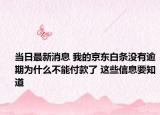 当日最新消息 我的京东白条没有逾期为什么不能付款了 这些信息要知道